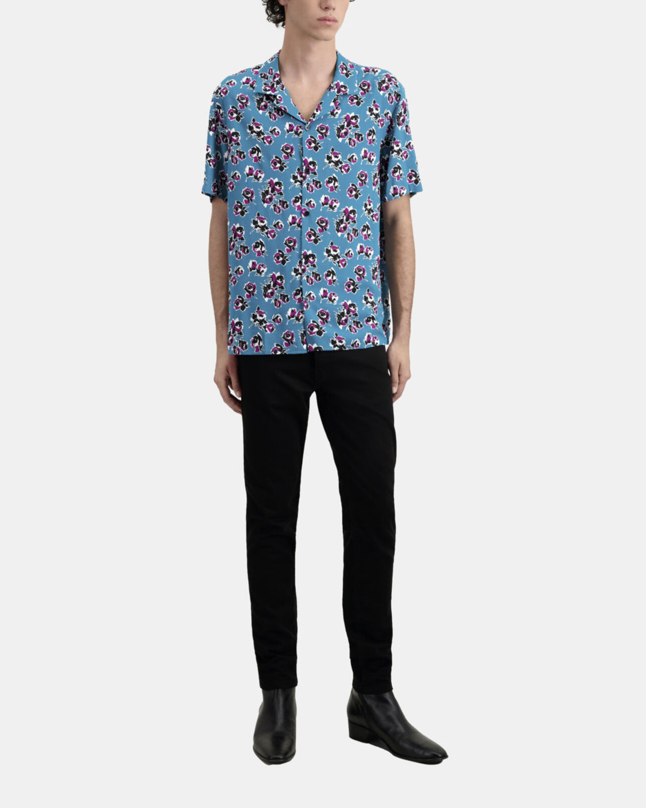 The Kooples HOMME PINK - BLUE chemise imprimée manches courtes