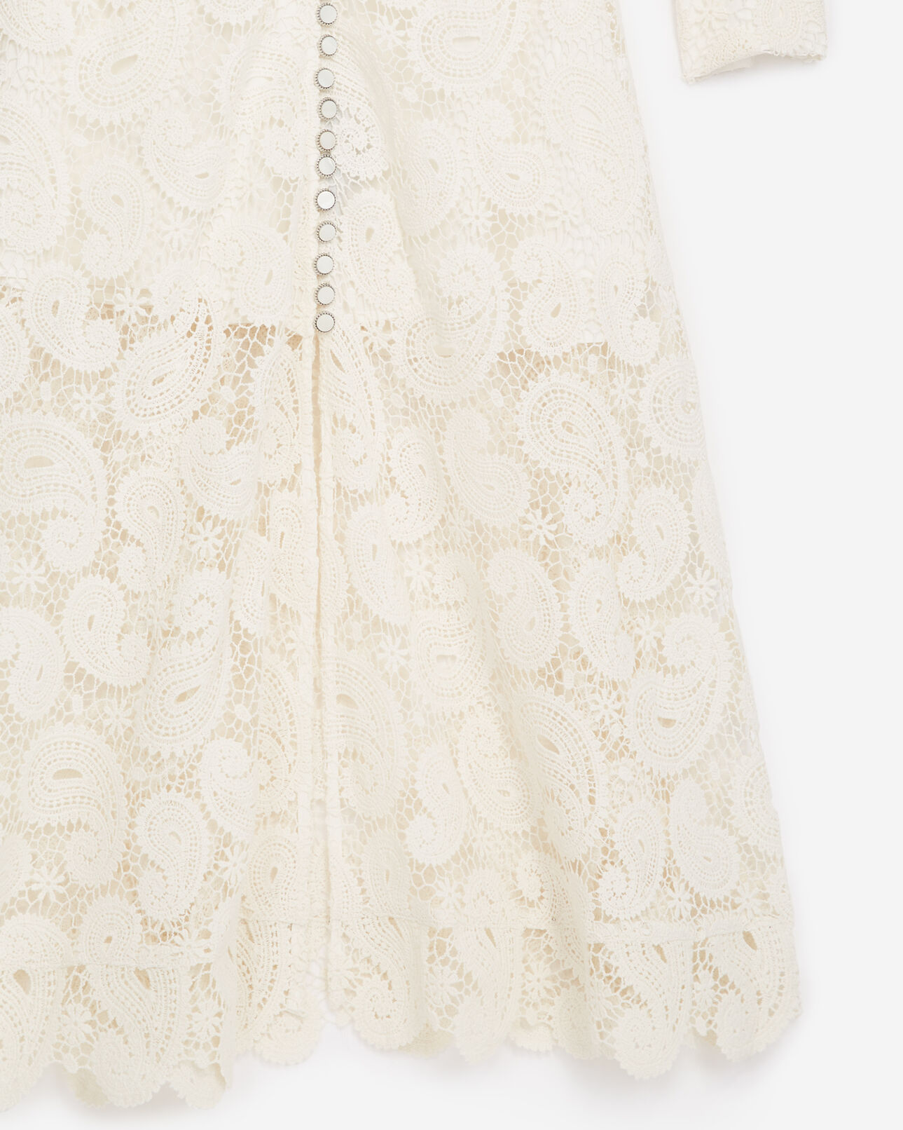 The Kooples WOMEN ECRU ecru long-sleeved lace dress