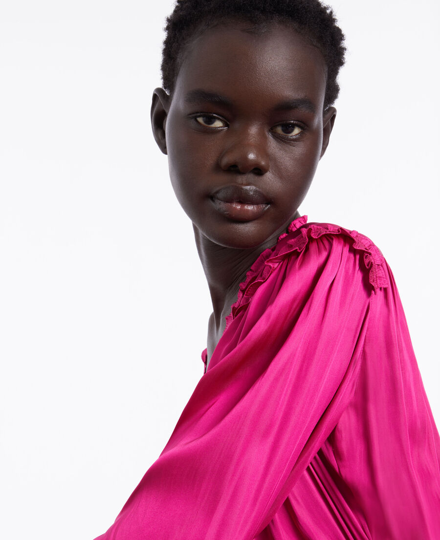 robe courte rose avec fronces