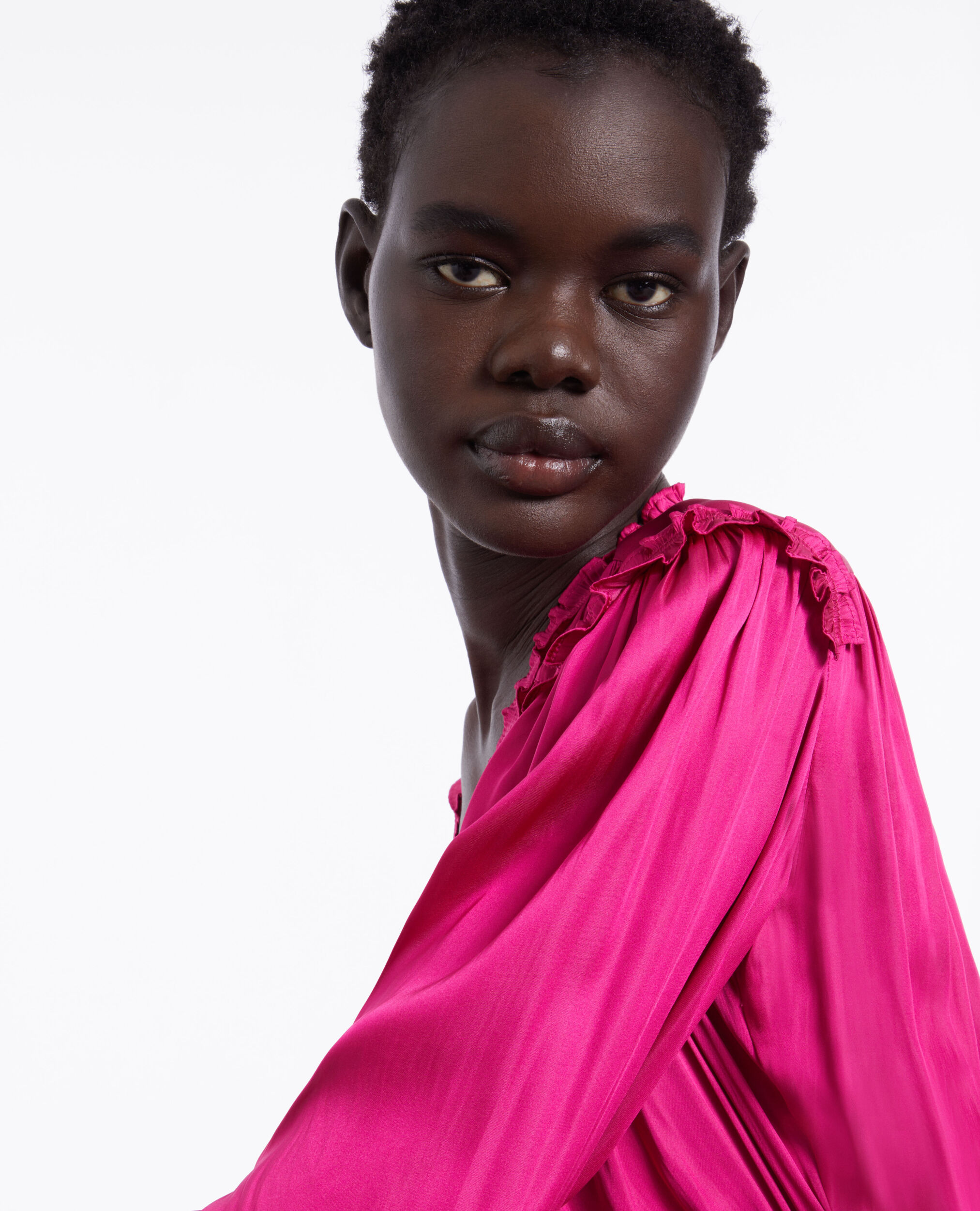 Robe courte rose avec fronces, PINK, hi-res image number null