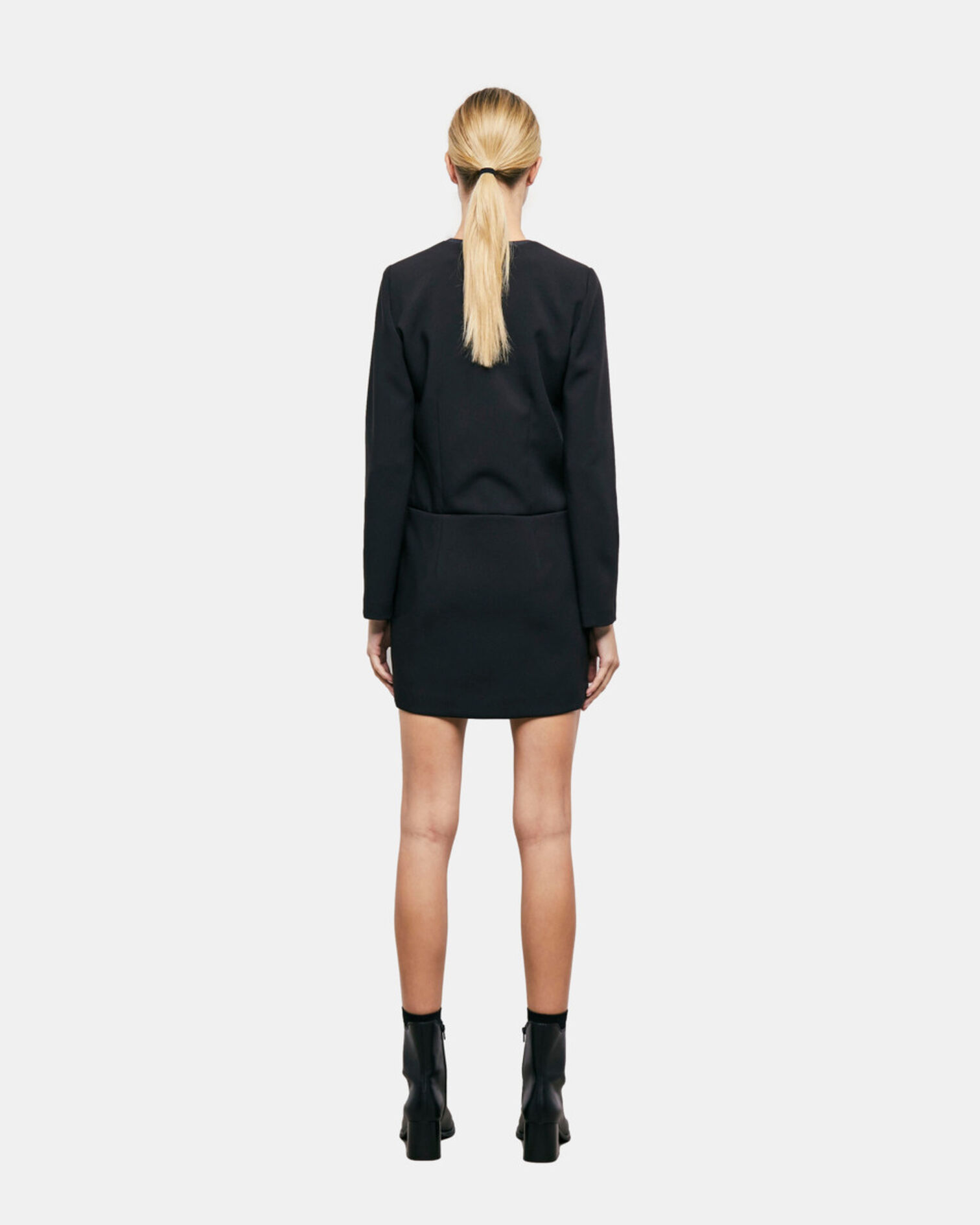 Short black crossover dress, BLACK, hi-res image number null
