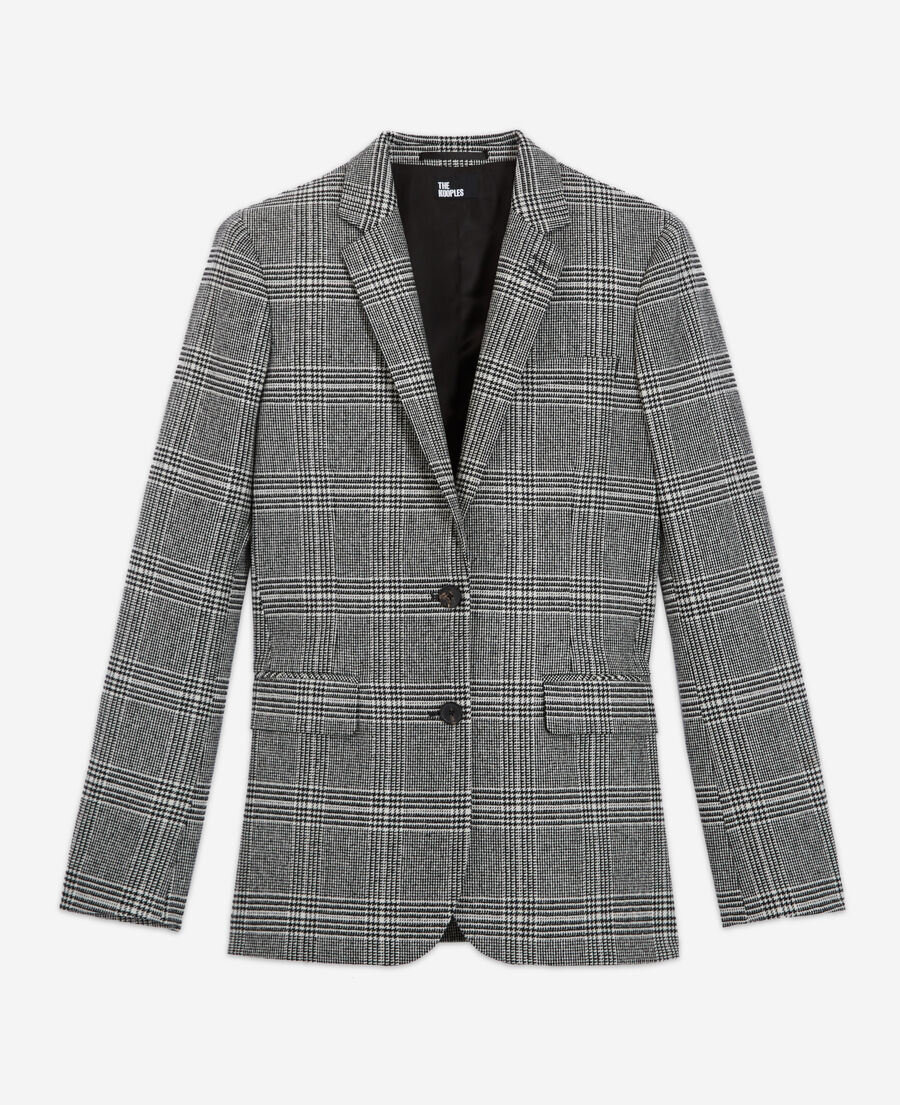 wool jacket with check motif