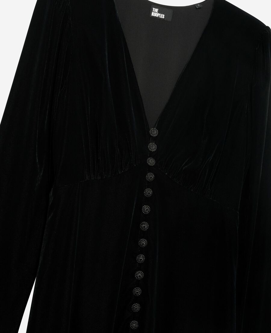 The Kooples WOMEN BLACK black velvet maxi dress
