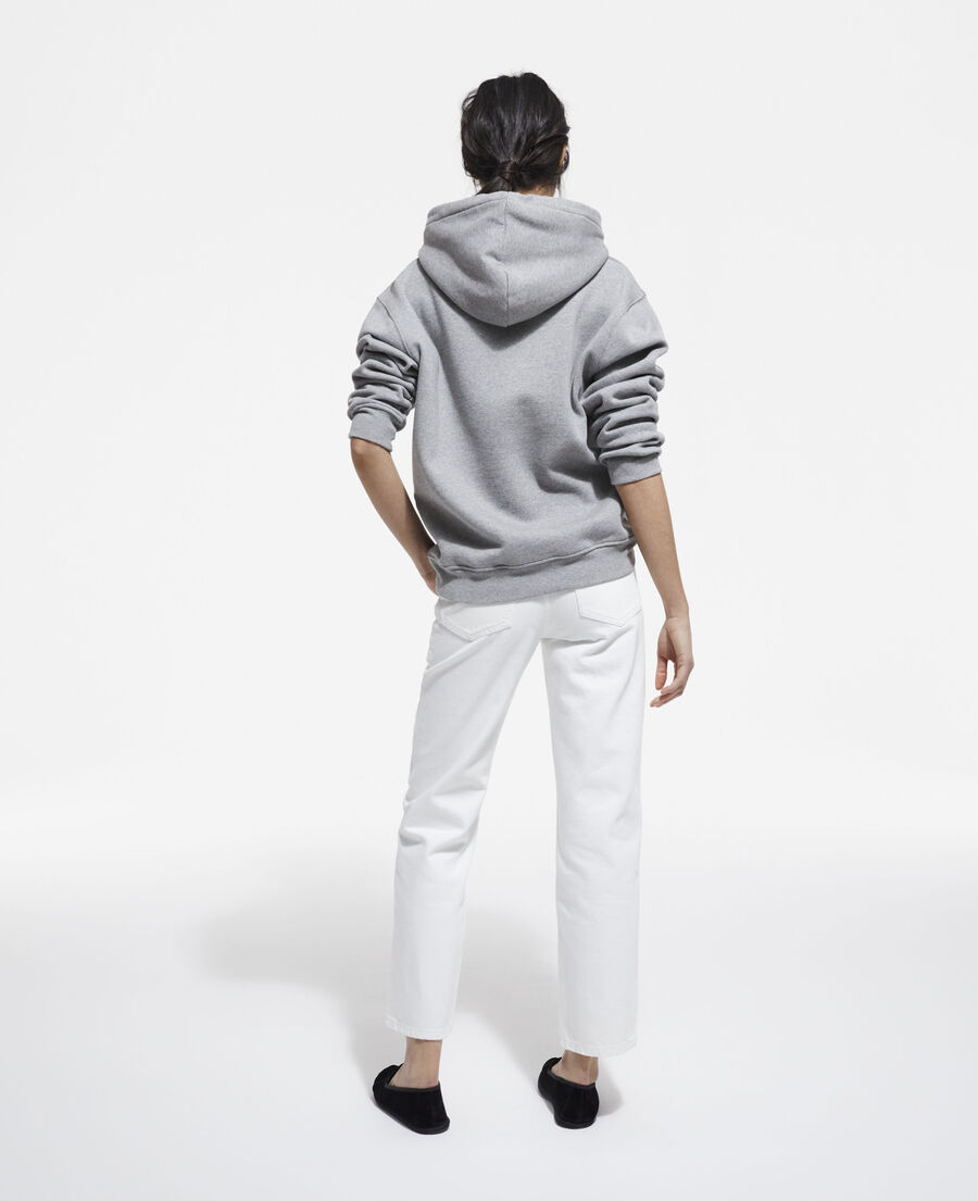 graues sweatshirt mit logo