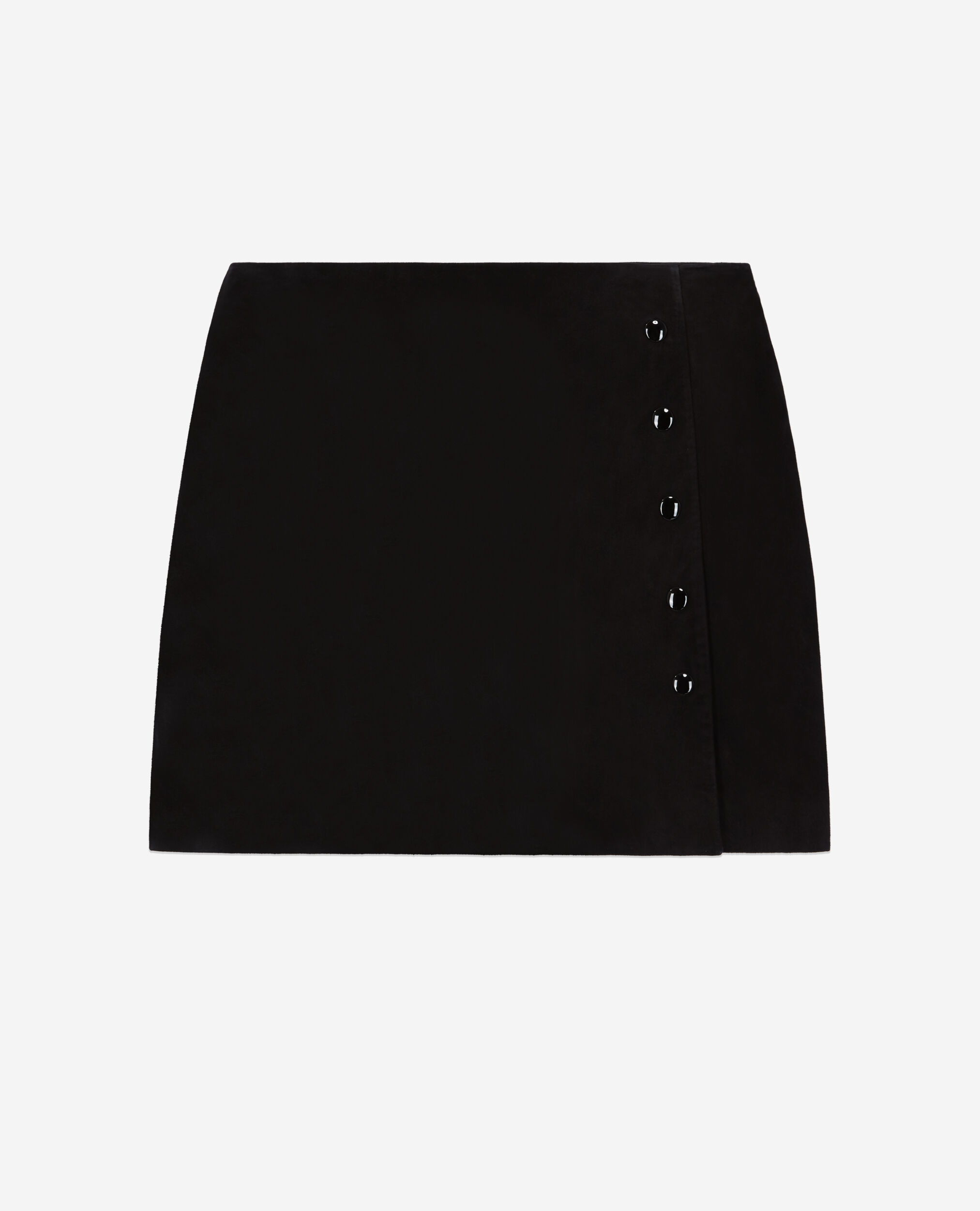 Short black leather skirt, BLACK, hi-res image number null