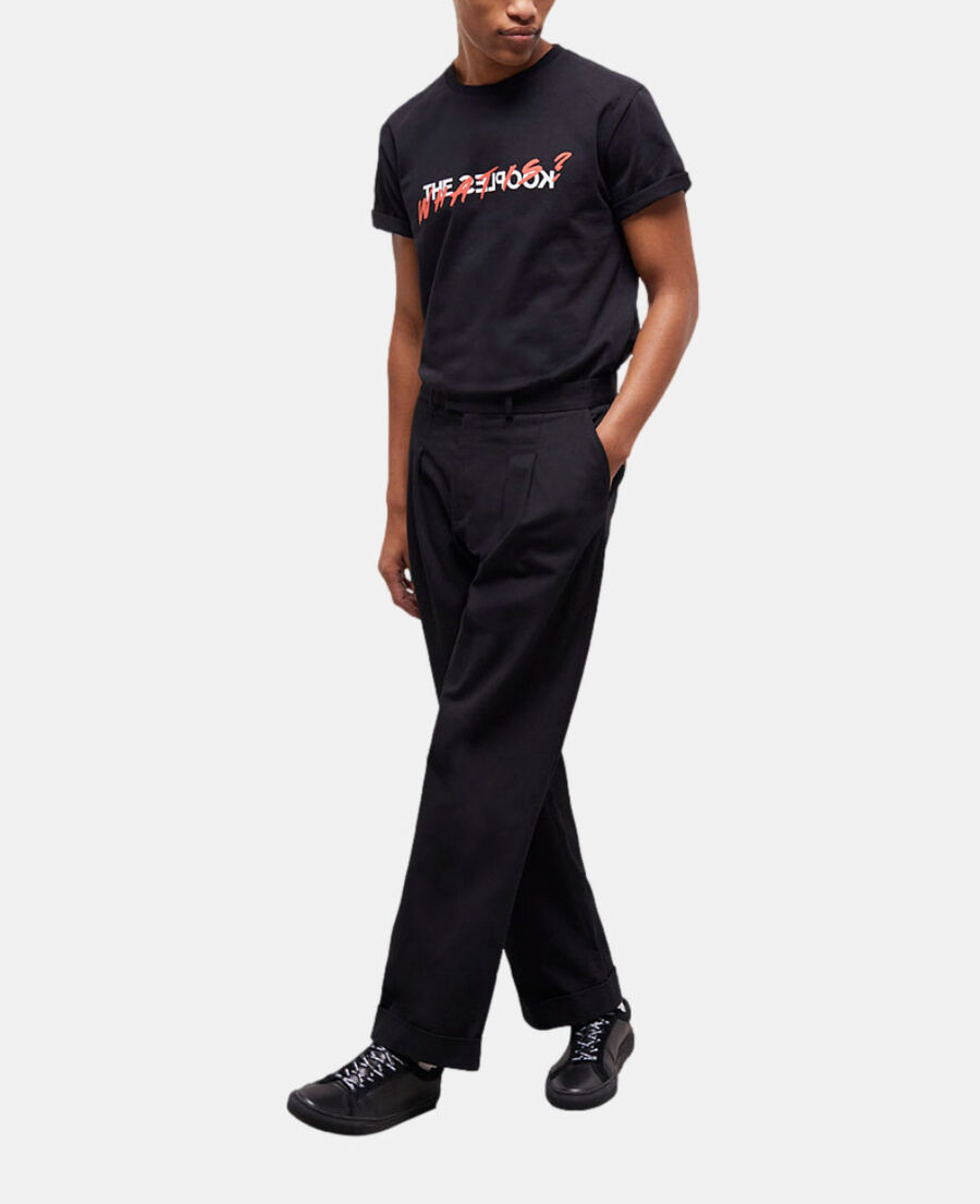 wide-leg black pants
