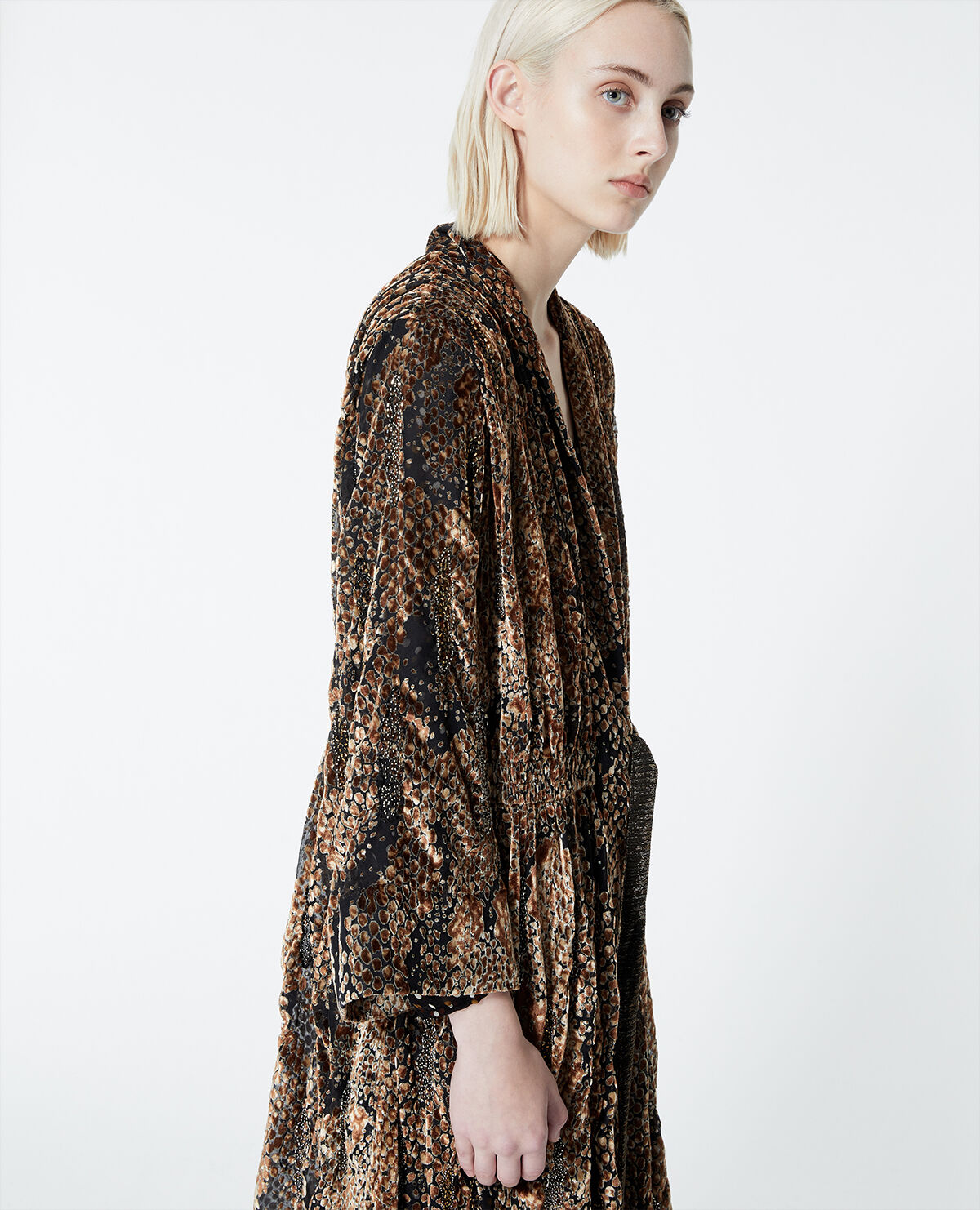 Kimono with burn out snakeskin print