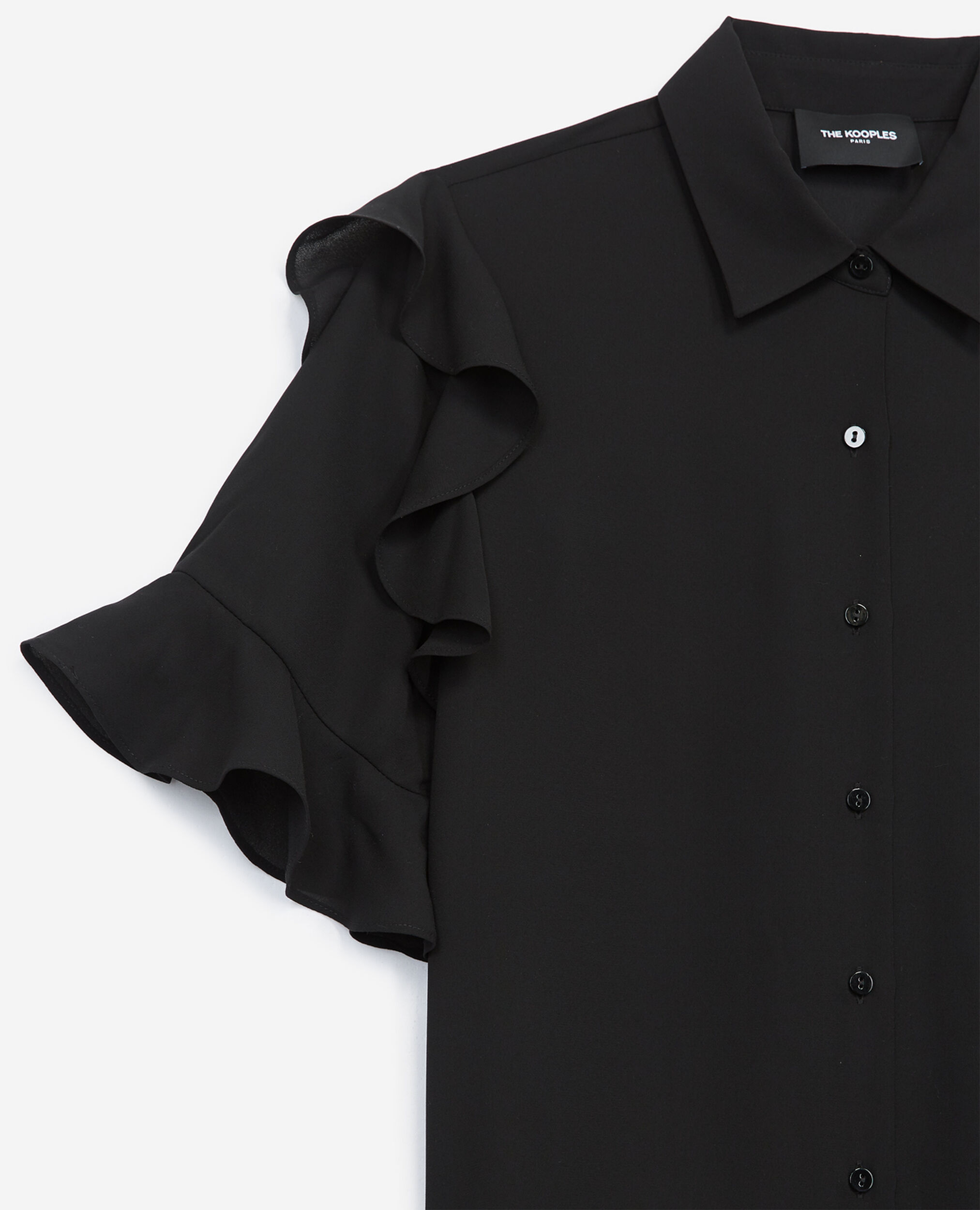 Chemise femme noire à boutons, BLACK, hi-res image number null