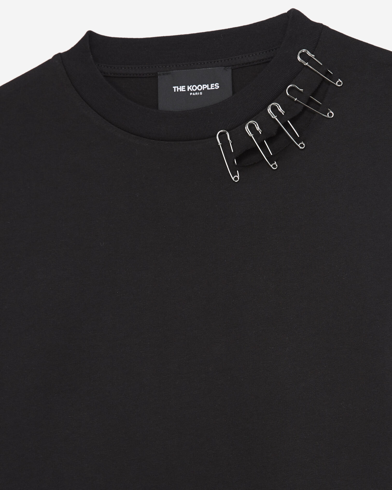 Camiseta negra algodón detalles imperdibles, BLACK, hi-res image number null