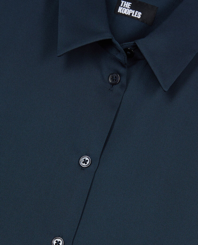 The Kooples MUJER DARK NAVY camisa seda azul marino