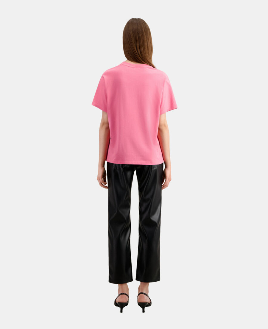 t-shirt femme rose avec sérigraphie 11 rue de prony