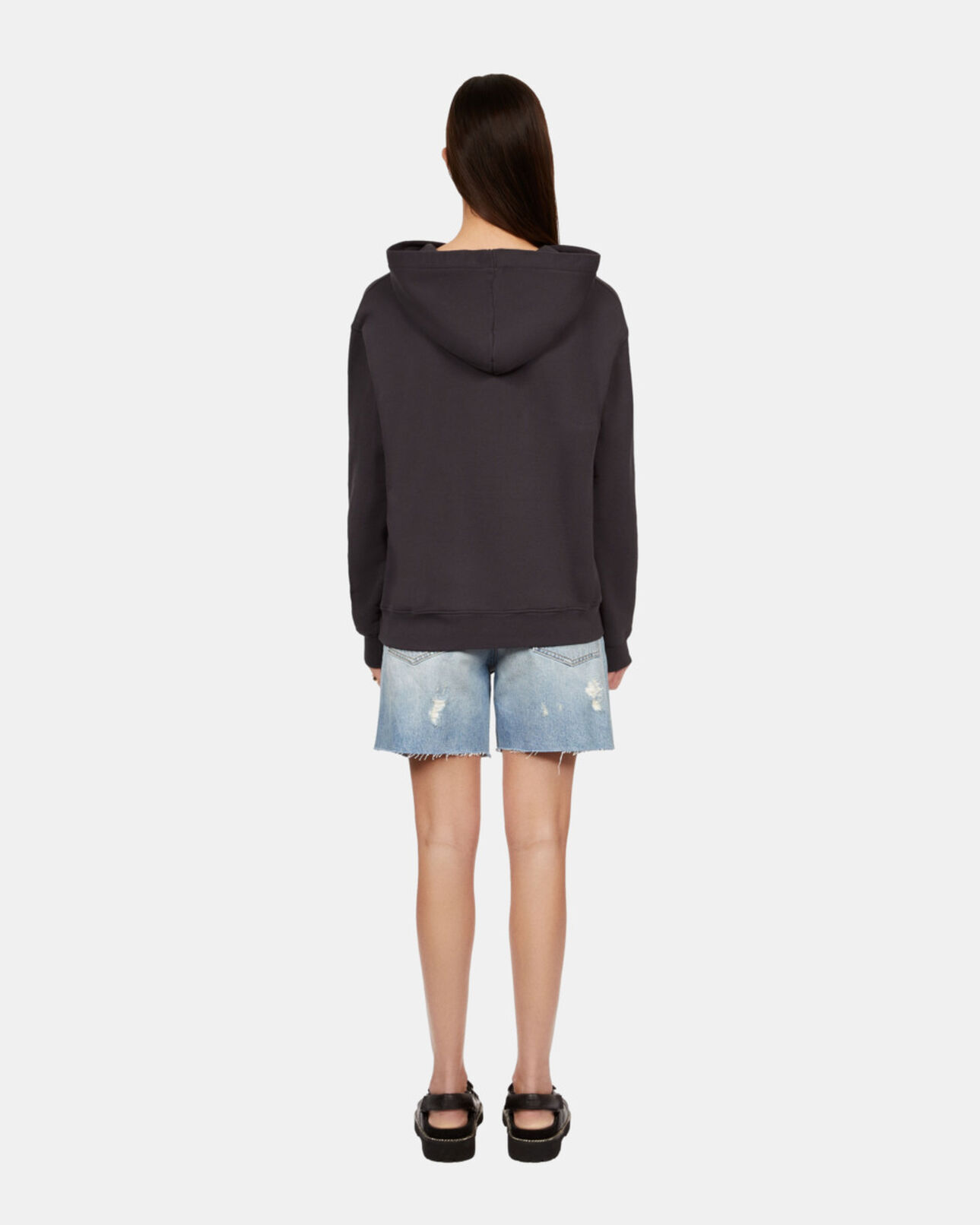 The Kooples FEMME CARBONE sweatshirt à capuche gris carbone
