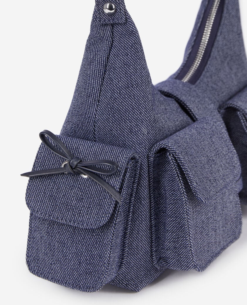 The Kooples FEMME USED RAPIECE sac amelia en denim bleu