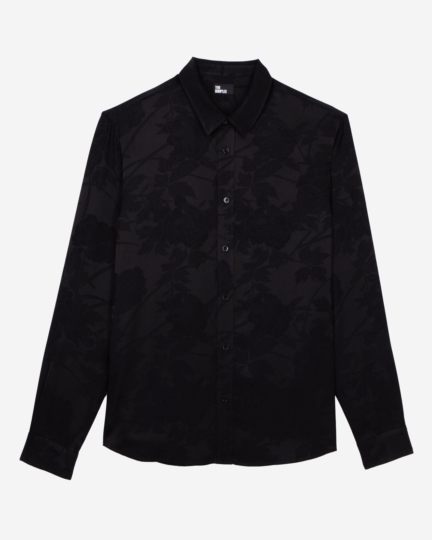 Chemise jacquard à fleurs noire, BLACK, hi-res image number null
