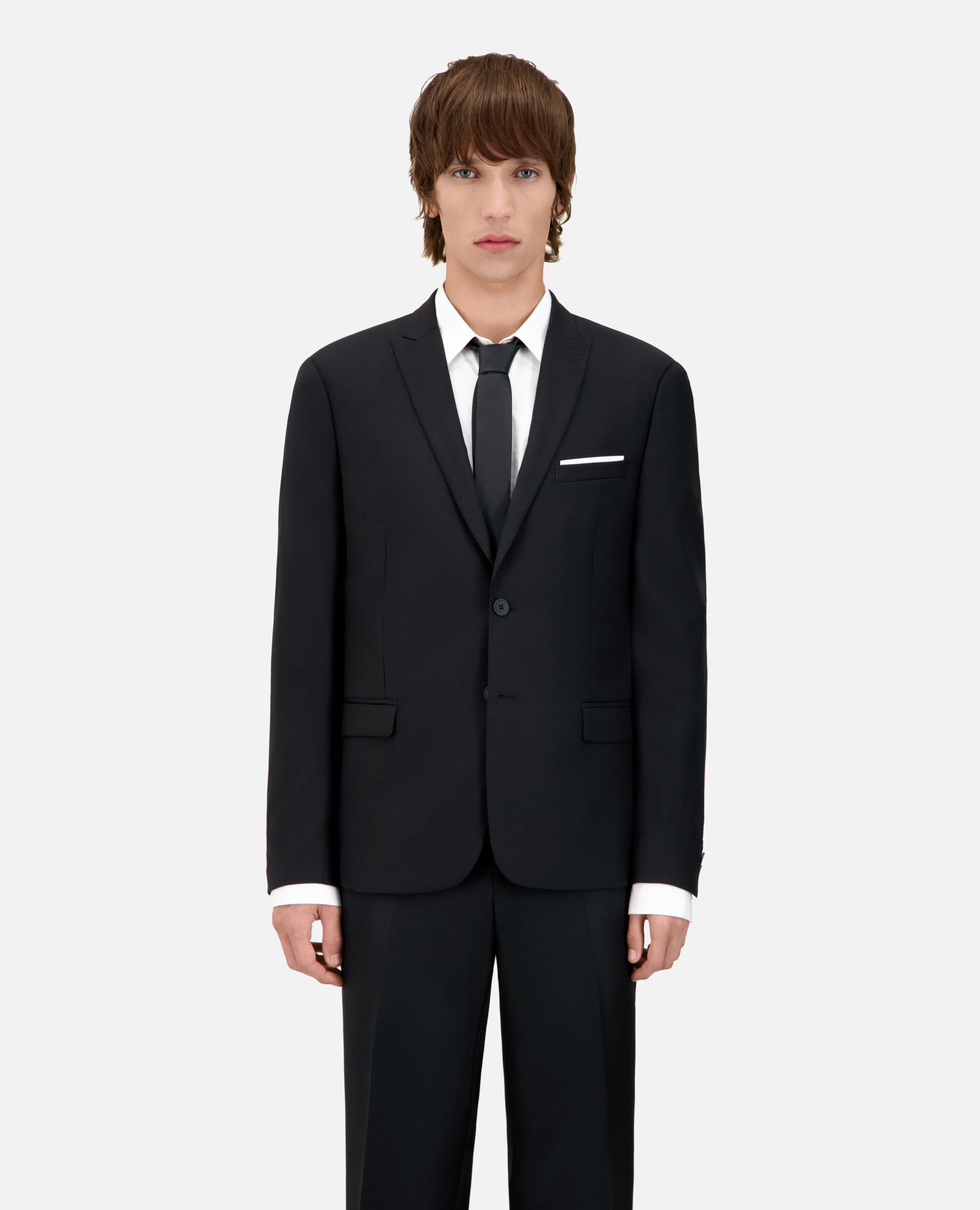 Schwarze Anzugjacke aus Wolle, BLACK, hi-res image number null