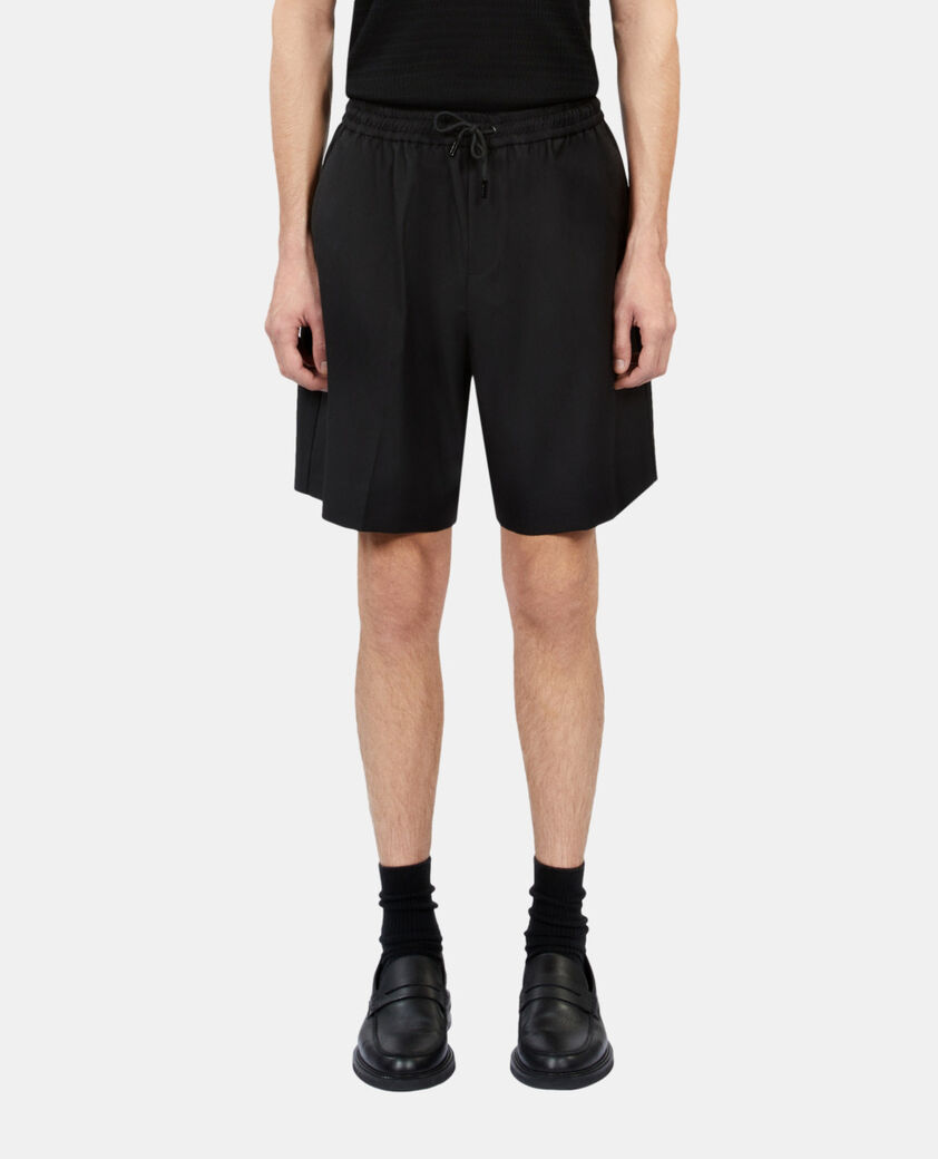 The Kooples MEN BLACK black wool bermuda shorts