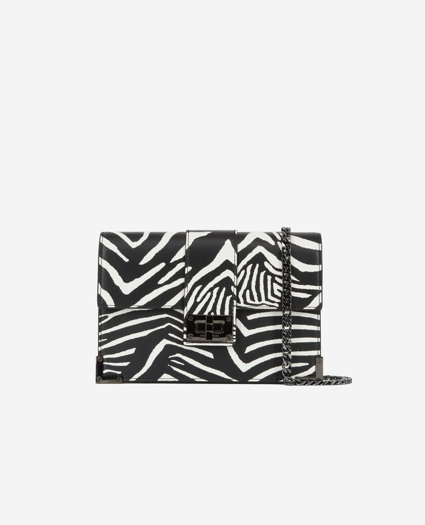 The Kooples FEMME BLACK / WHITE pochette emily medium z&egrave;bre