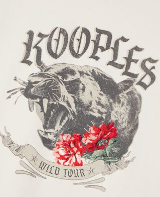 The Kooples FEMME LIGHT BEIGE t-shirt avec s&eacute;rigraphie &eacute;cru