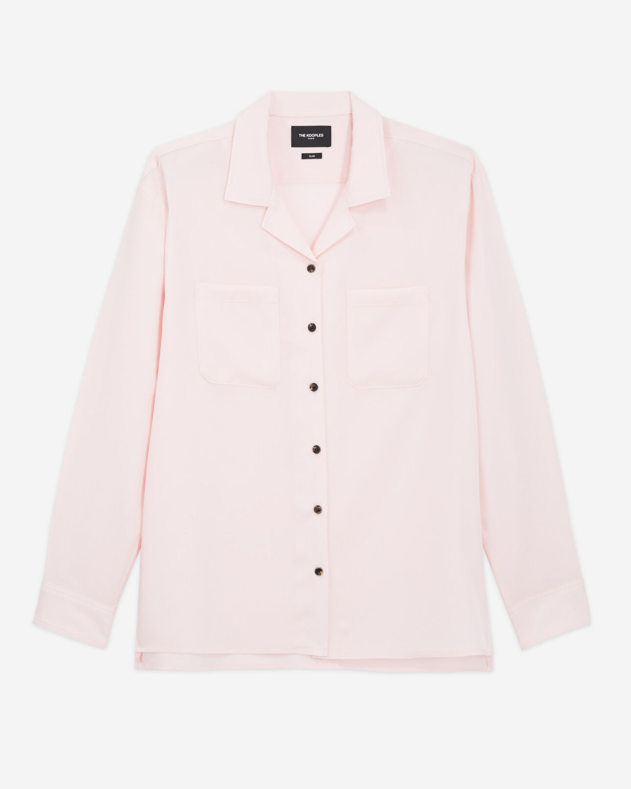 The Kooples DAMEN PINK rosa oversize-damenhemd tencel mit knöpfen