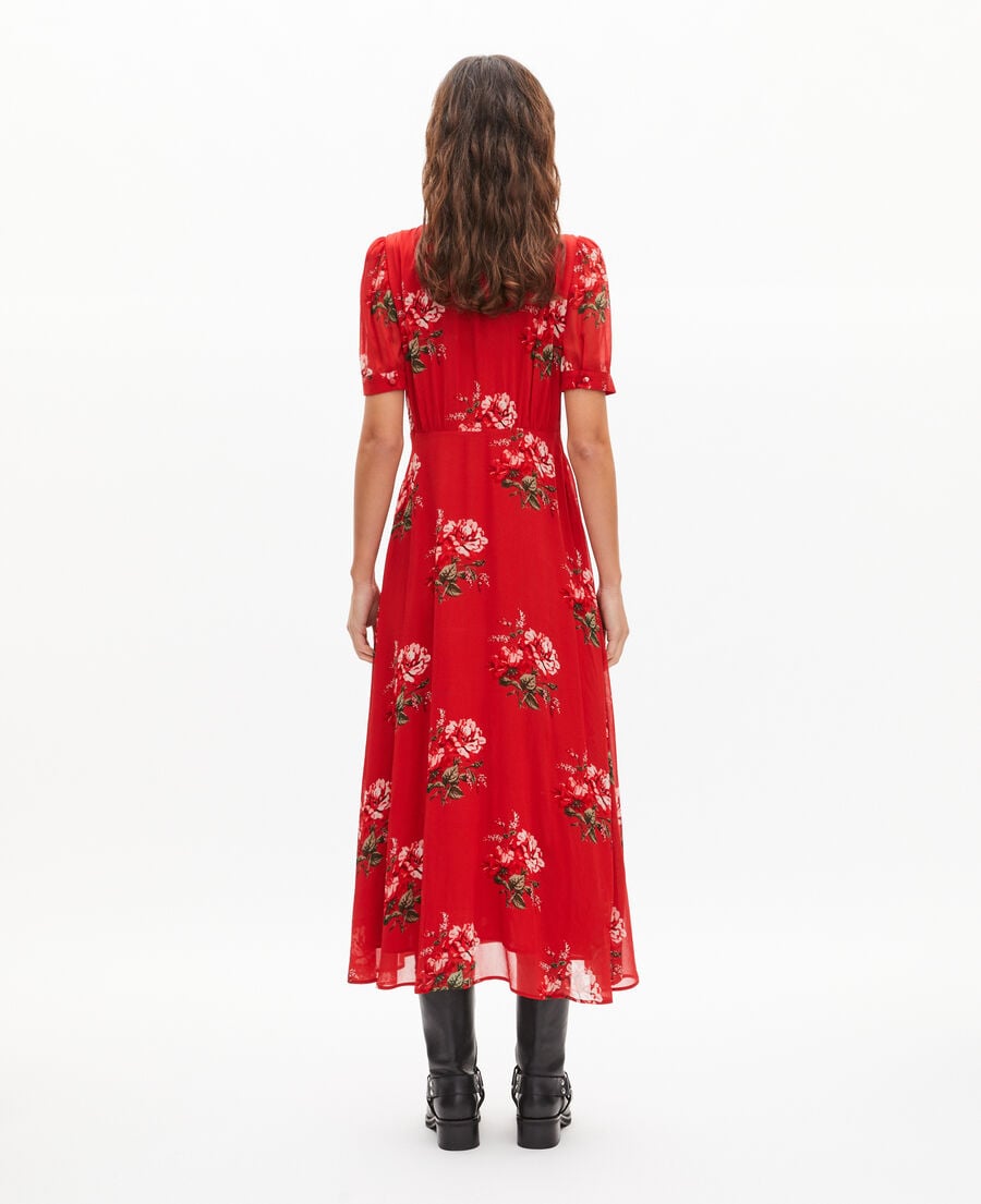 The Kooples F RED / GREEN red floral print maxi dress