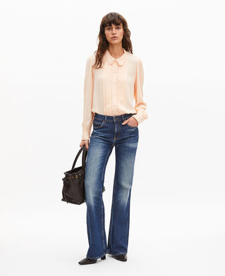 The Kooples F NUDE POUDRE shirt with peach pleat detail