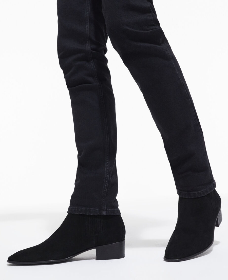 black suede leather boots