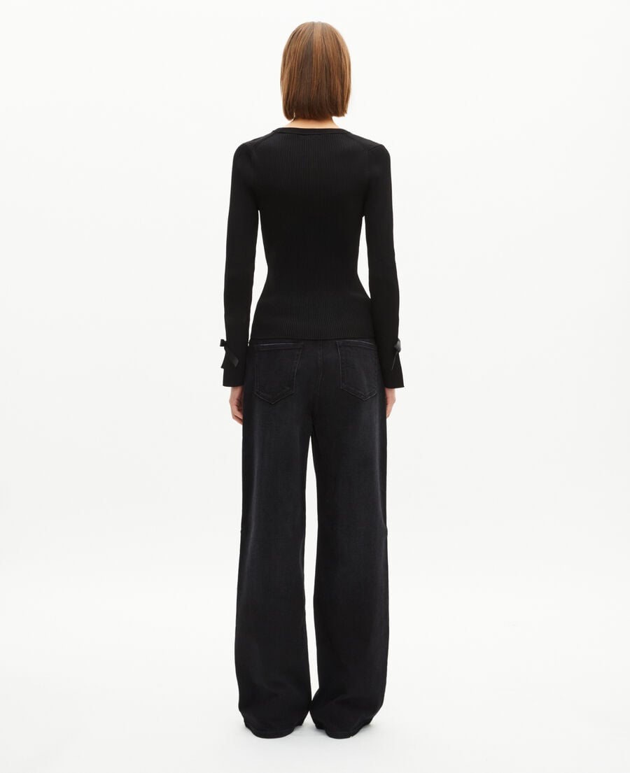 The Kooples F BLACK sweater with black ribbons