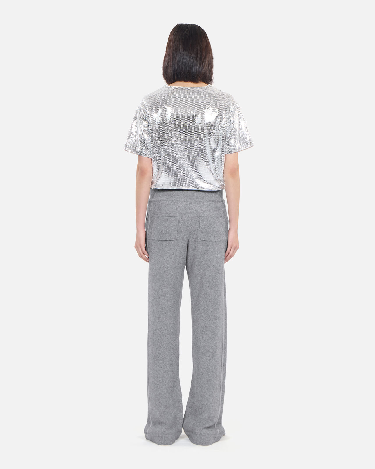 The Kooples WOMEN MIDDLE GREY MEL grey wool and cashmere trousers
