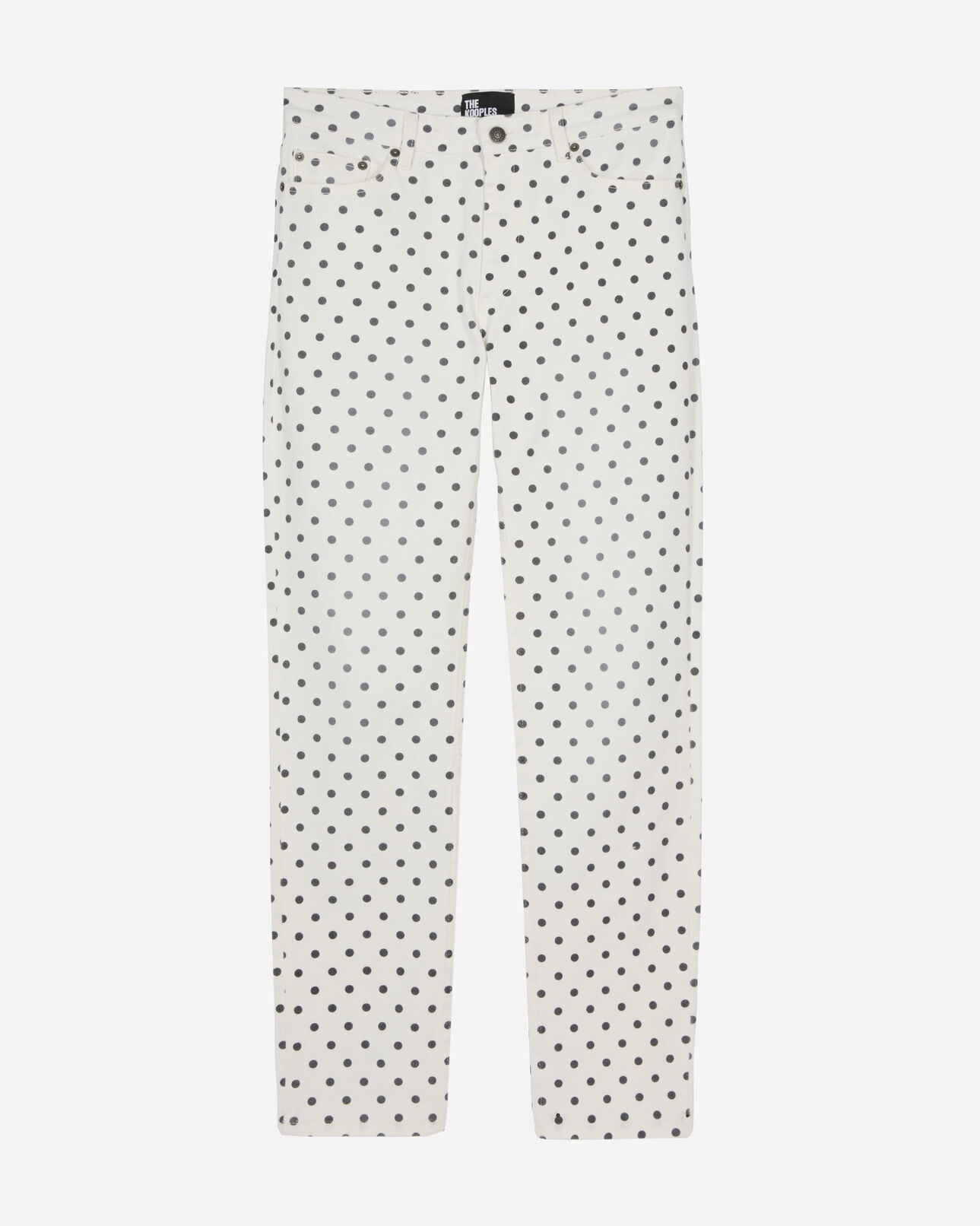 The Kooples WOMEN BEIGE GREY beige polka-dot skinny jeans