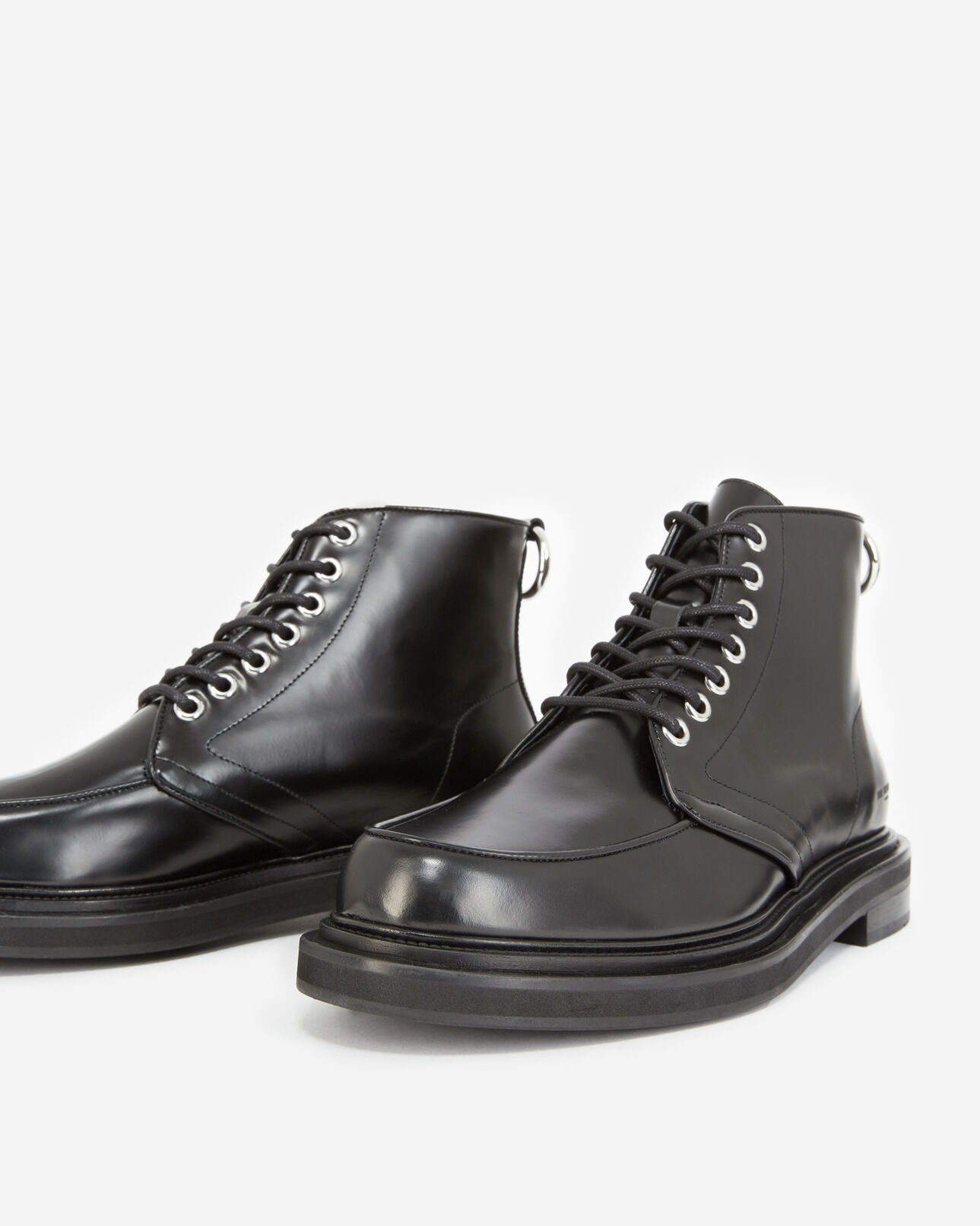 The Kooples MEN BLACK lace-up black boots in leather