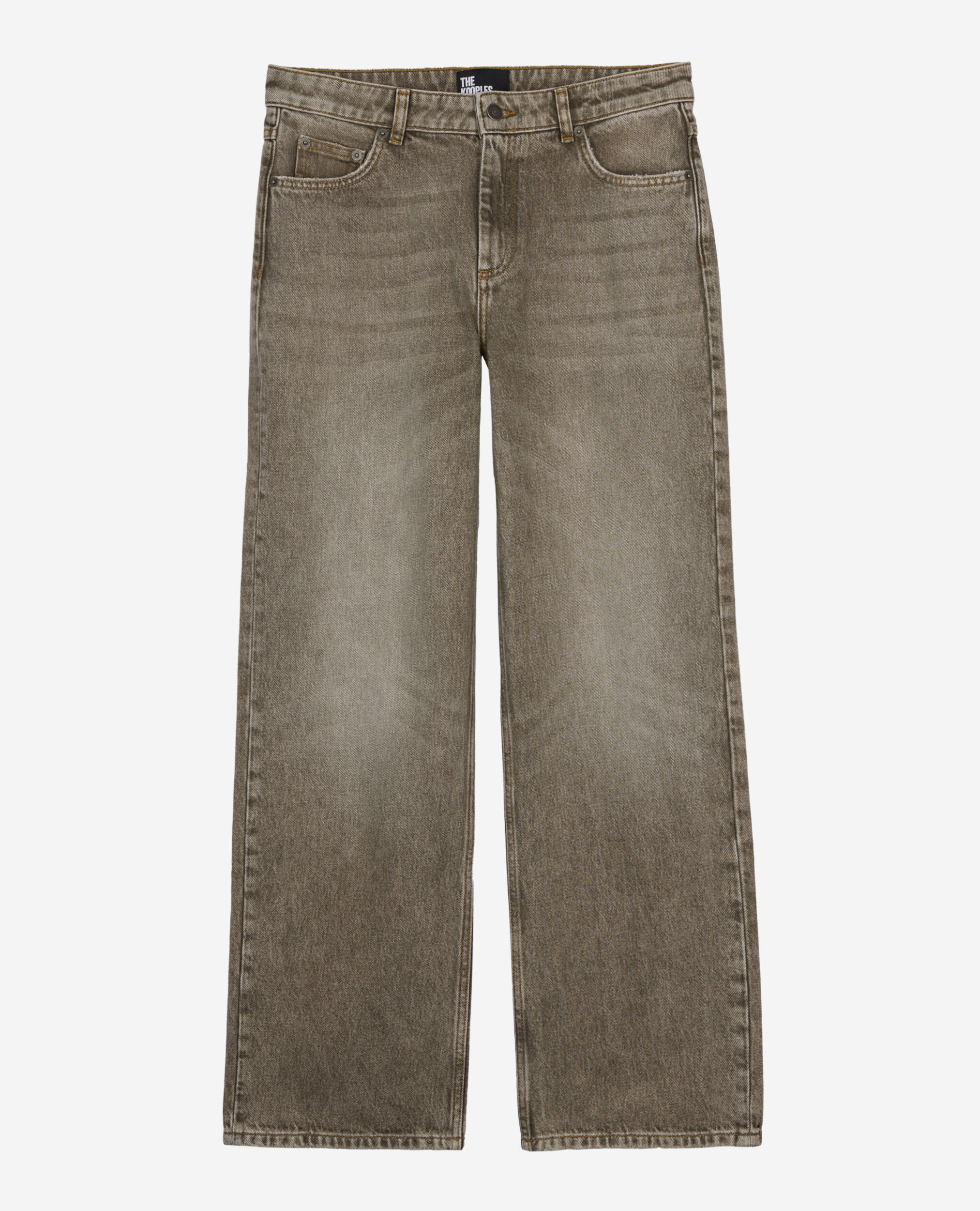 Weite olivfarbene Jeans, OLIVE, hi-res image number null