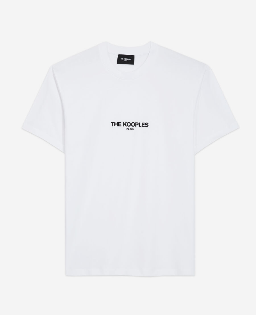 White cotton T-shirt with The Kooples logo | The Kooples - UK