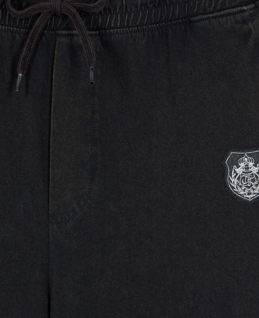 The Kooples MEN BLACK WASHED black blazon tracksuit trousers