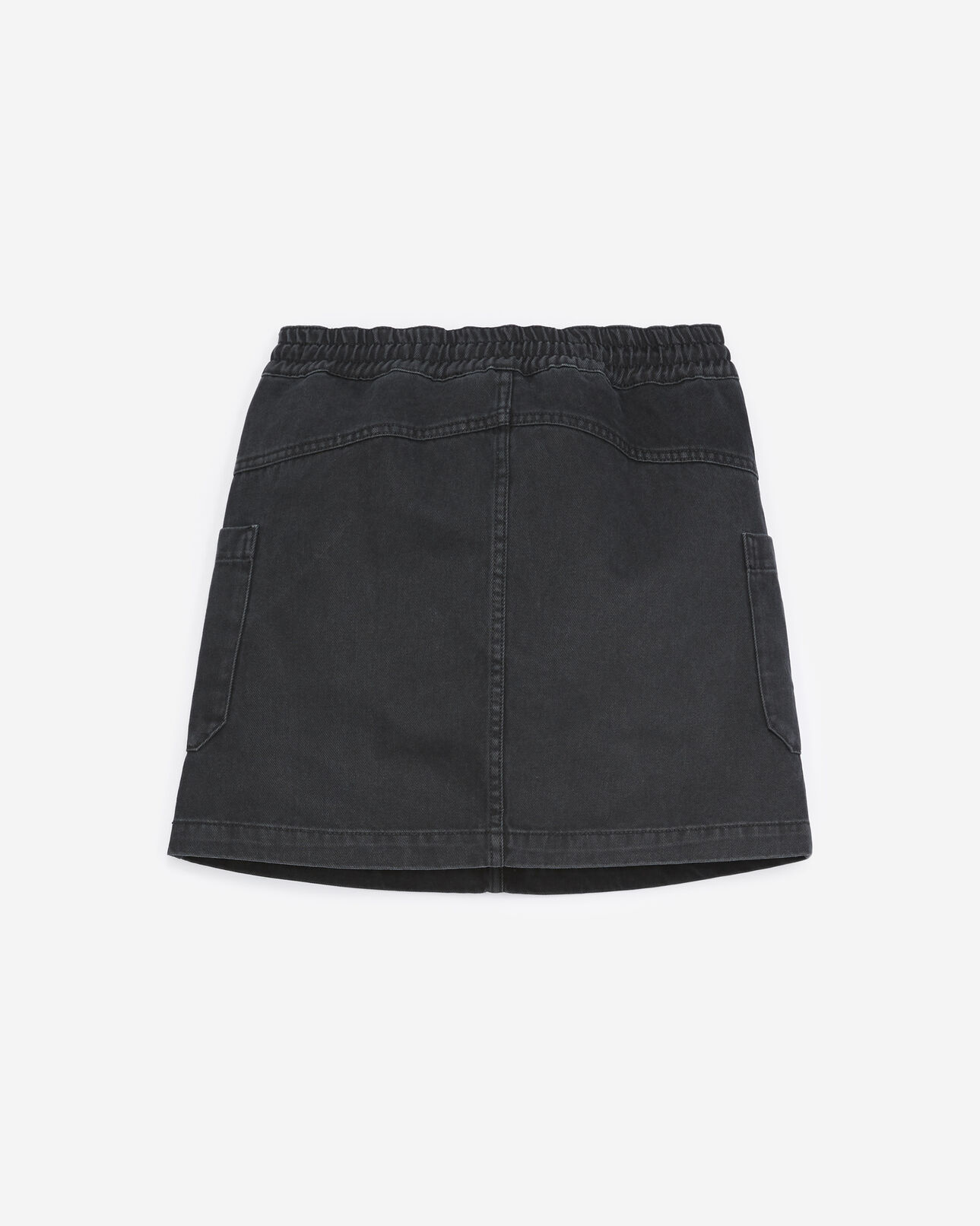 The Kooples DAMEN GREY WASHED jeansrock kurz grau bindebänder