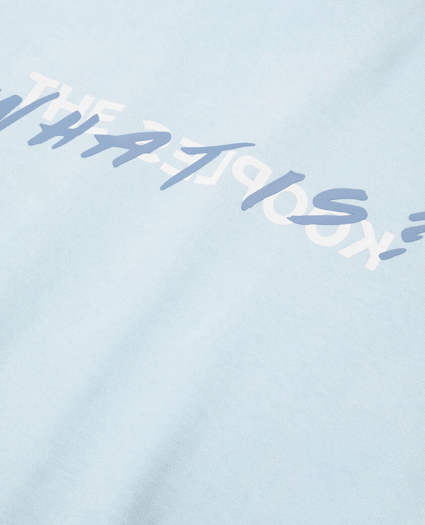 The Kooples HERREN BLUE SKY hellblaues t-shirt mit what is-schriftzug