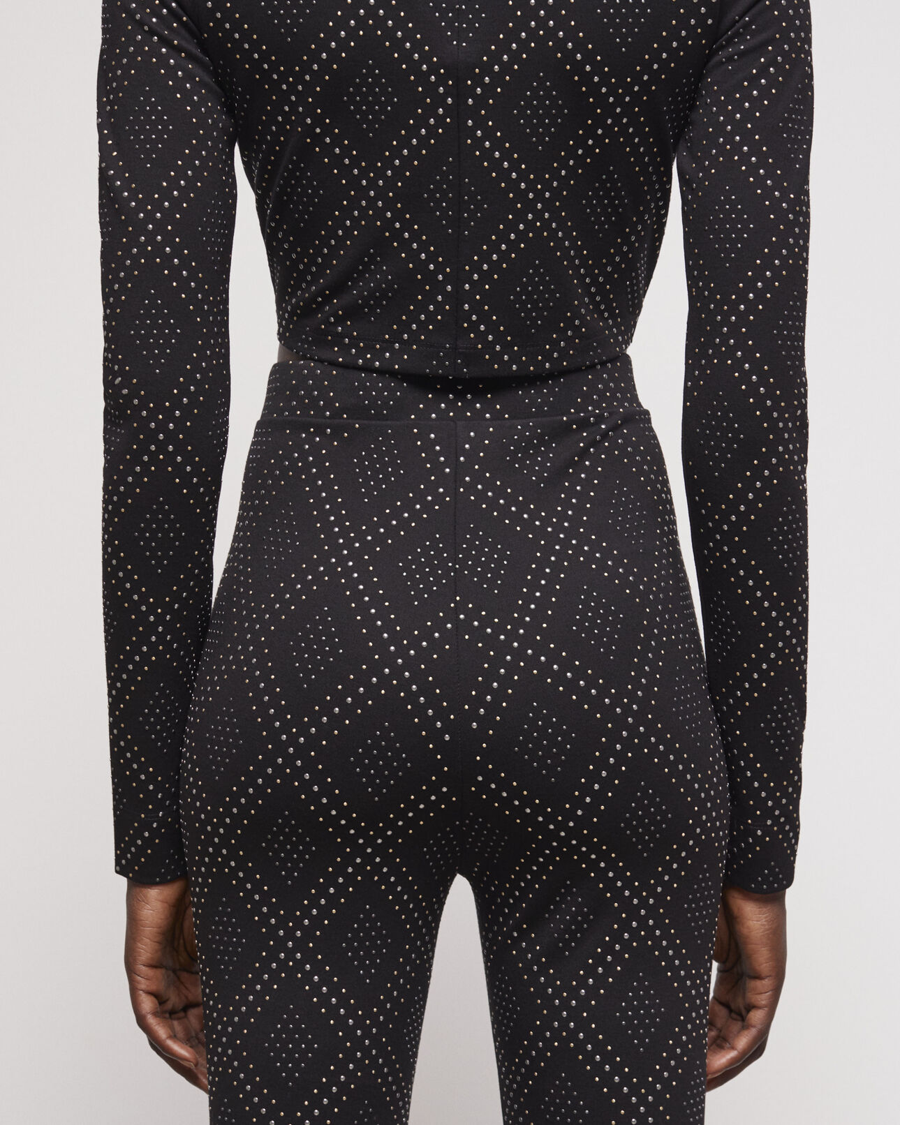 The Kooples FEMME BLACK pantalon à strass noir
