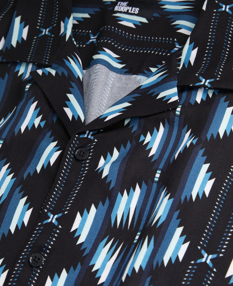 The Kooples H BLACK / GREEN printed short sleeved shirt