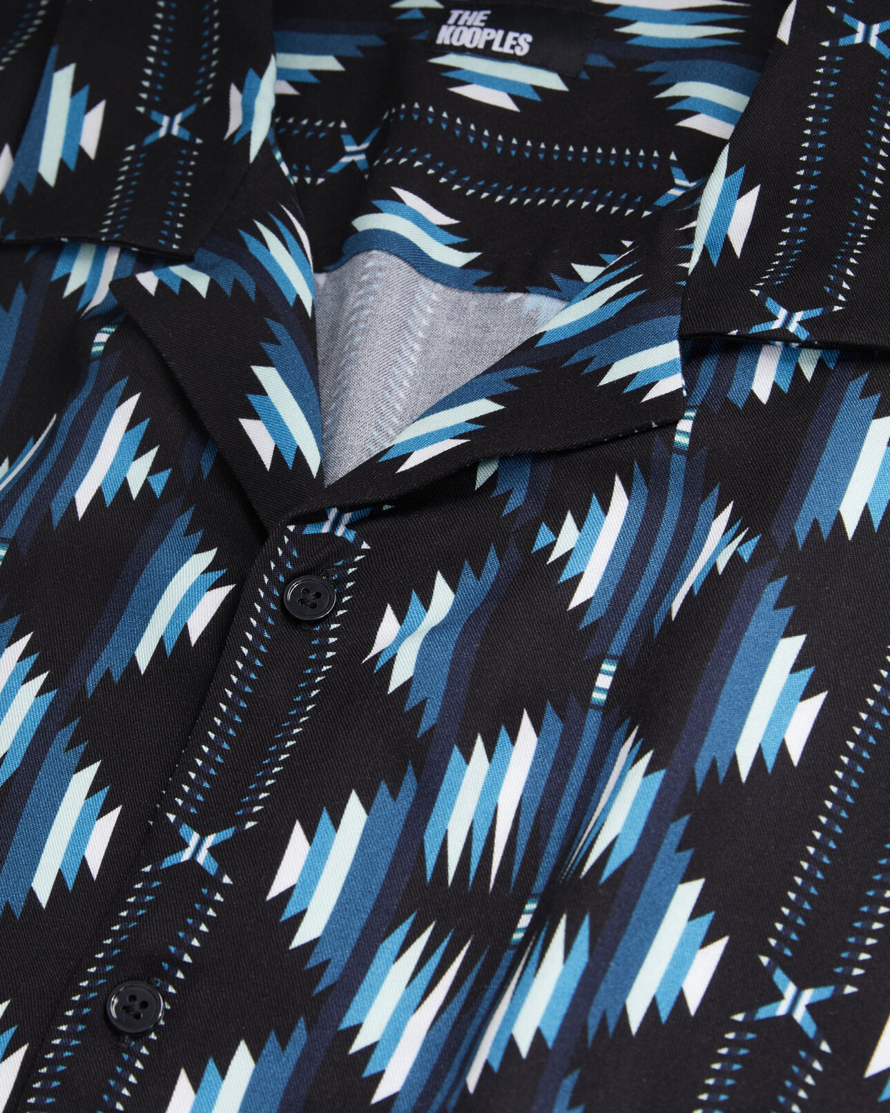 The Kooples HERREN BLACK / GREEN kurzärmeliges hemd mit print