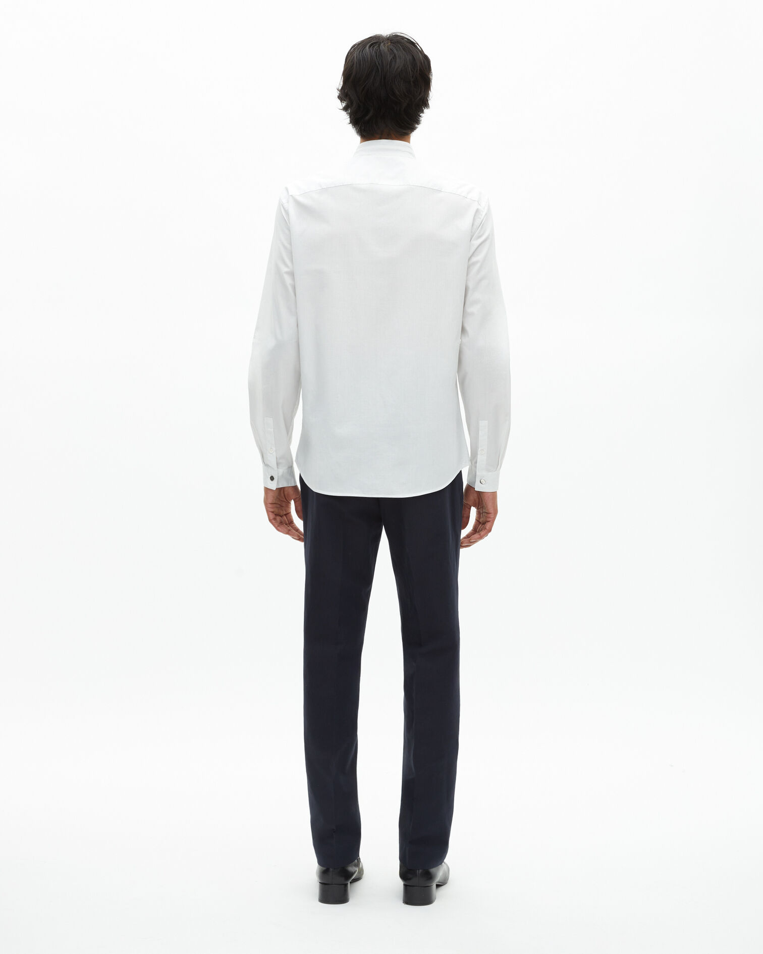 Formal shirt with white collar, WHITE / BLACK, hi-res image number null