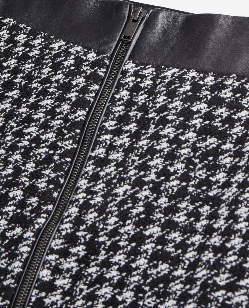 The Kooples FEMME BLACK WHITE jupe courte noire en tweed