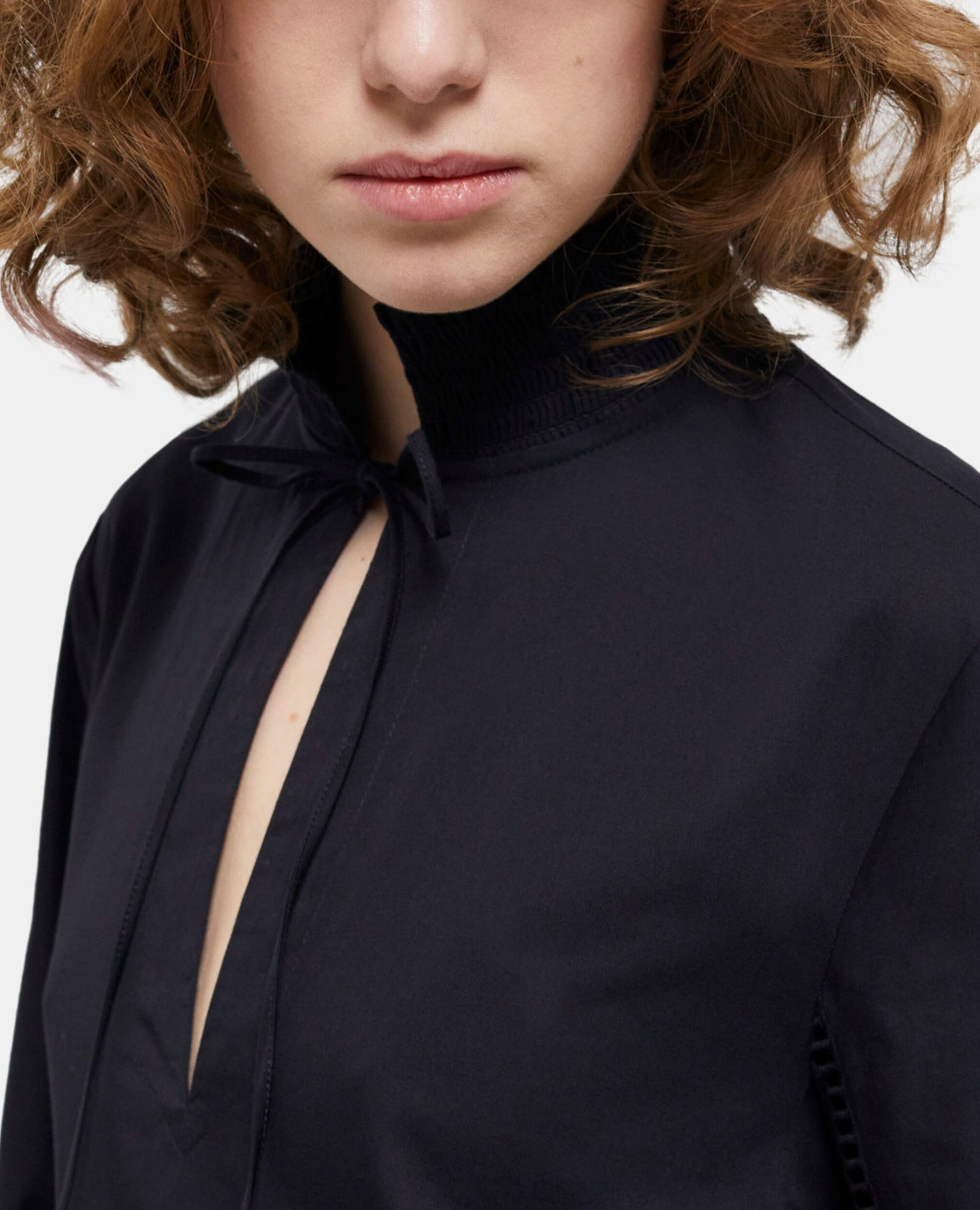Robe courte noire avec broderie Anglaise, BLACK, hi-res image number null
