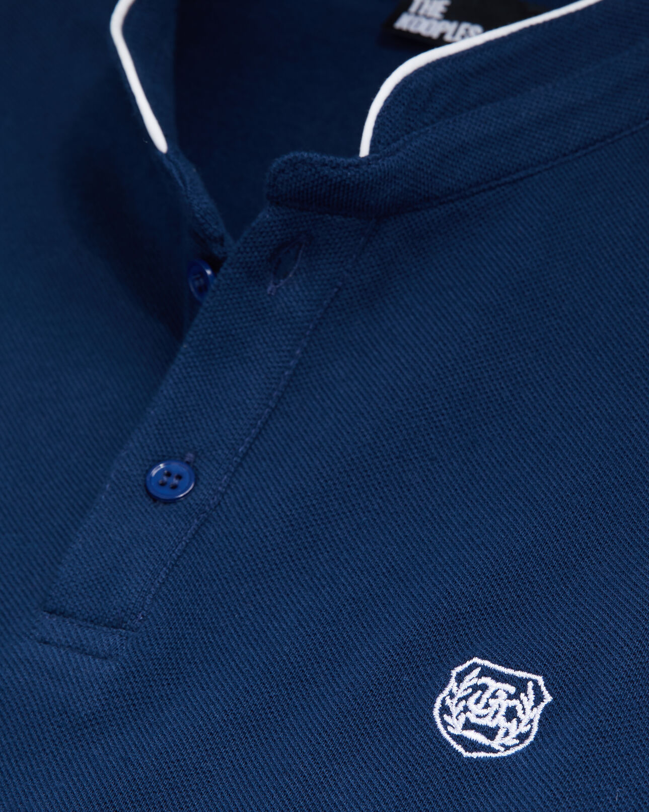 The Kooples MEN NAVY navy blue officer collar polo shirt