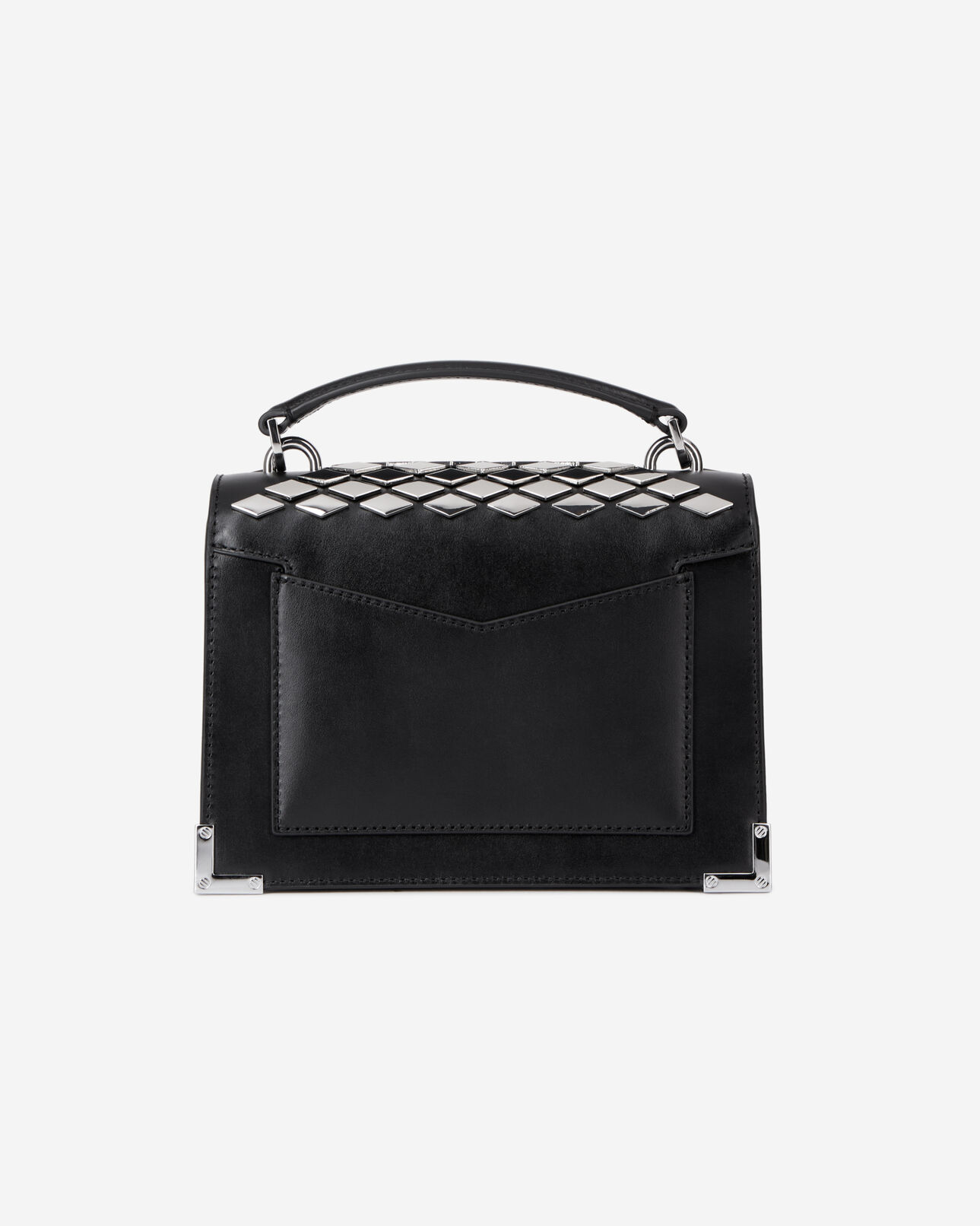 The Kooples WOMEN BLACK emily small bag in black leather with studs