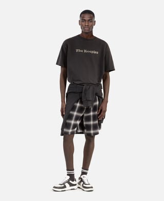 The Kooples MEN BLACK WASHED t-shirt with faded black logo