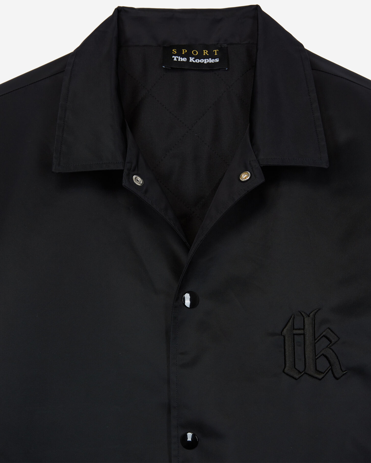 Blouson satin noir broderie logo The Kooples Sport, BLACK, hi-res image number null