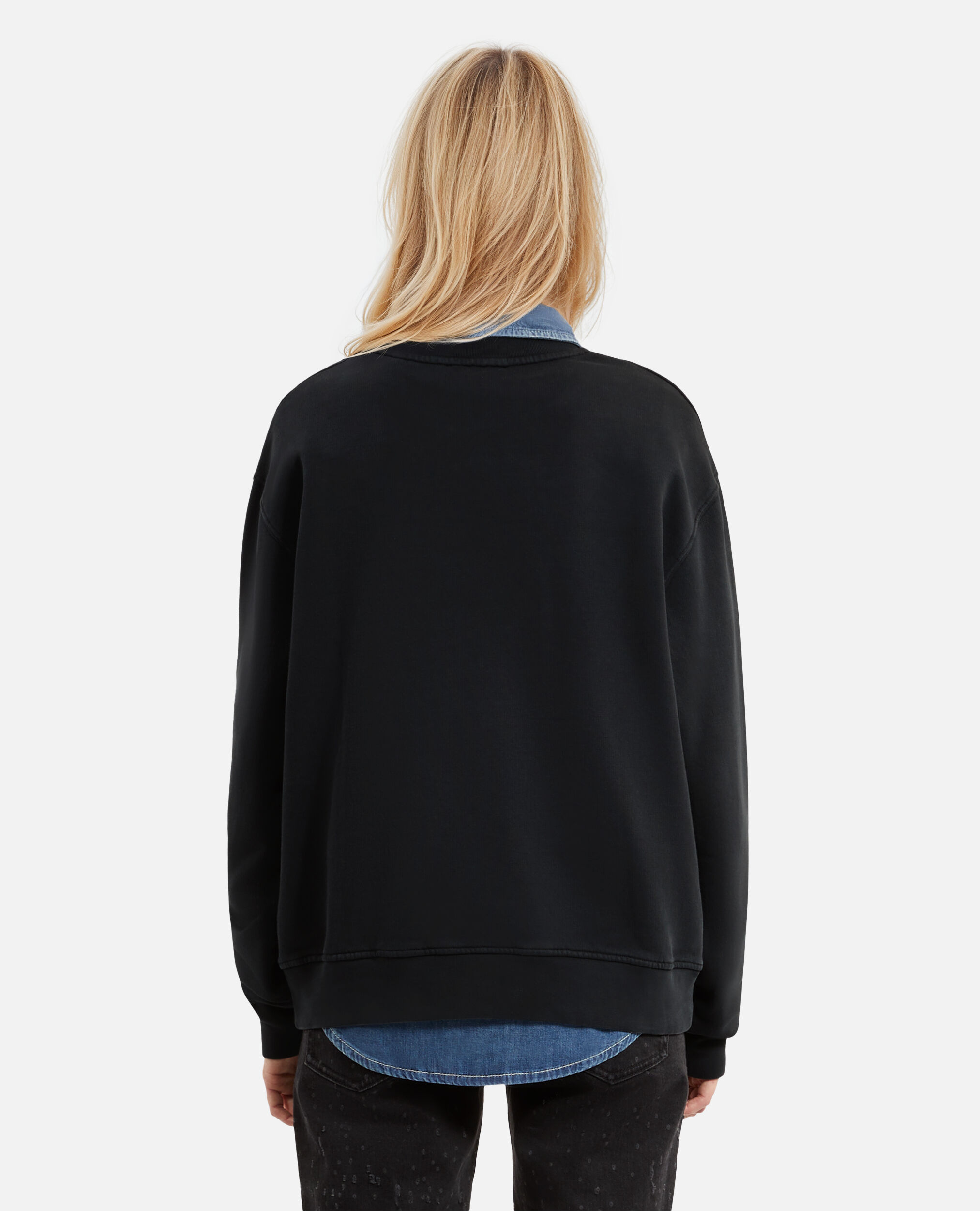 Sweatshirt à sérigraphie noir, BLACK WASHED, hi-res image number null