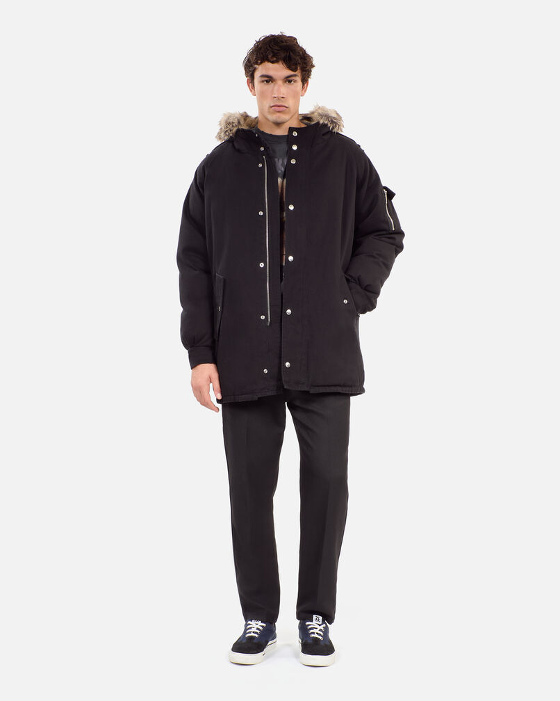 The Kooples HERREN BLACK schwarzer parka mit kapuze