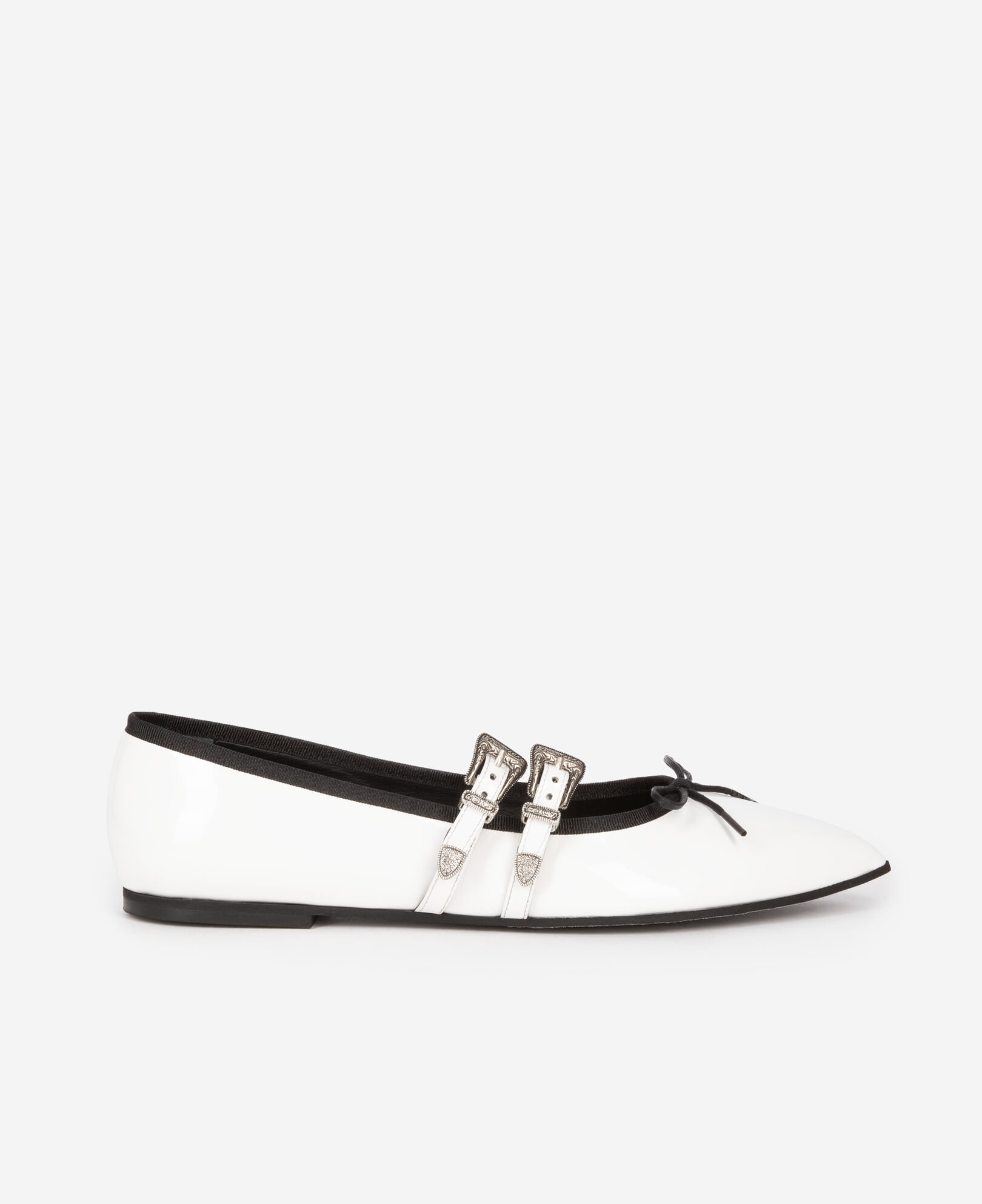 The Kooples WOMEN WHITE white leather flat ballerinas