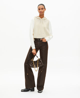 The Kooples FEMME ECRU pull sans manches en laine et coton écru