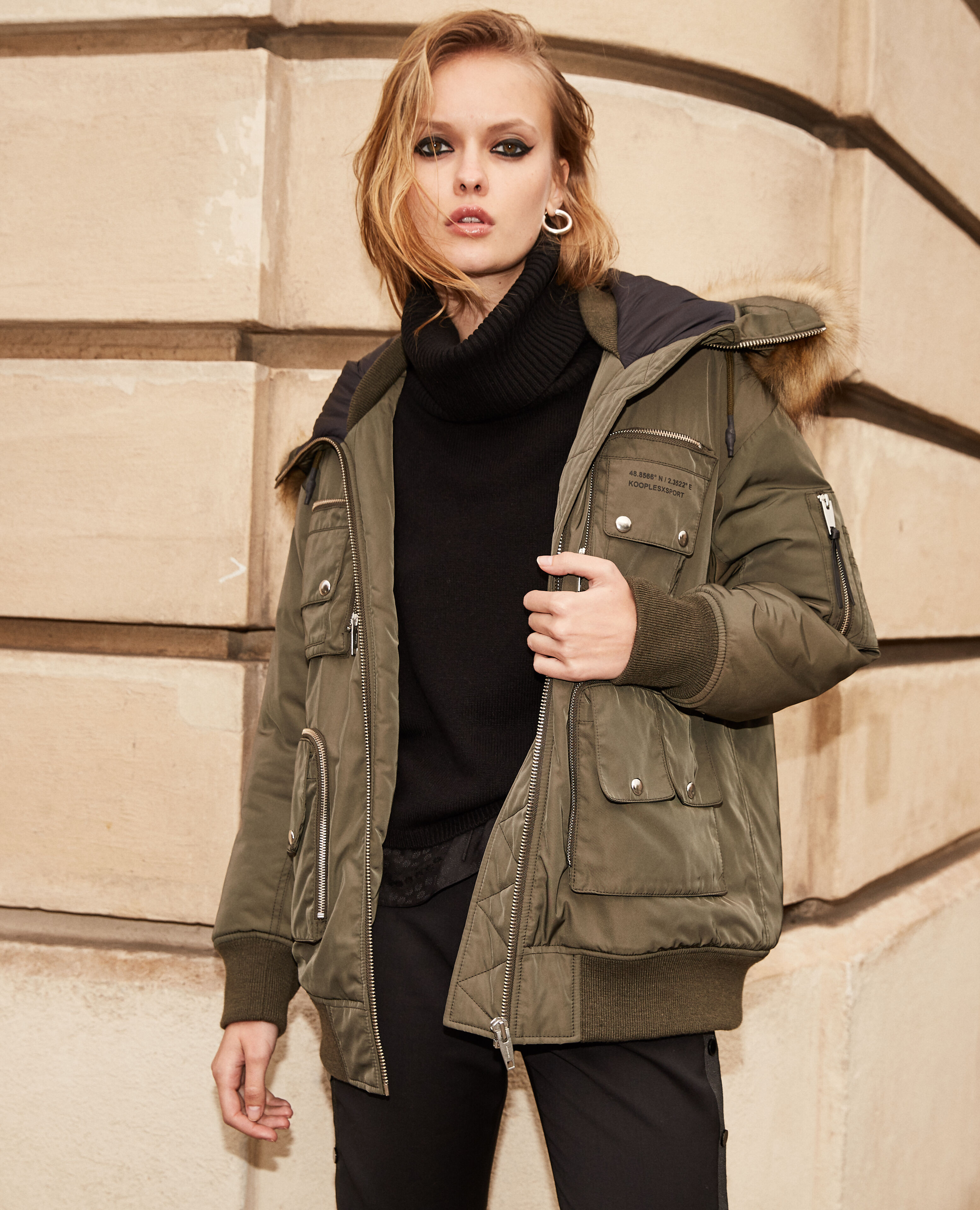 Parka kaki the kooples cheap